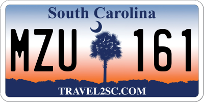 SC license plate MZU161