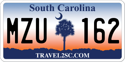 SC license plate MZU162