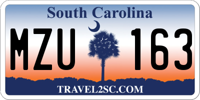 SC license plate MZU163