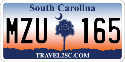 SC license plate MZU165