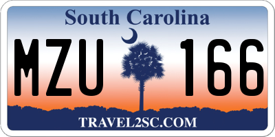 SC license plate MZU166