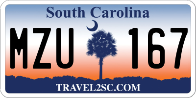 SC license plate MZU167