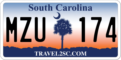 SC license plate MZU174