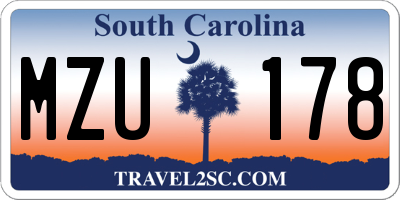 SC license plate MZU178