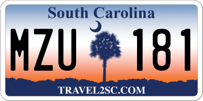 SC license plate MZU181