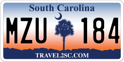 SC license plate MZU184