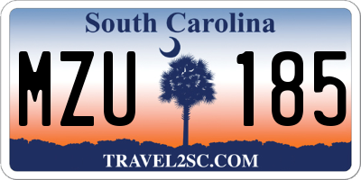 SC license plate MZU185