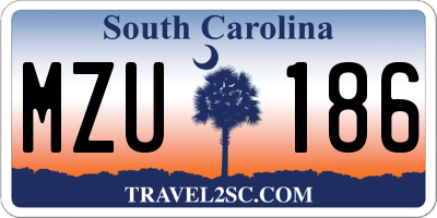 SC license plate MZU186