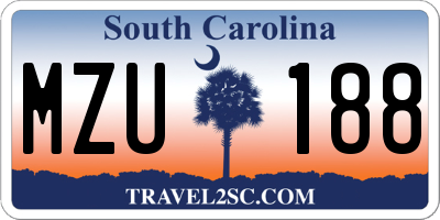 SC license plate MZU188