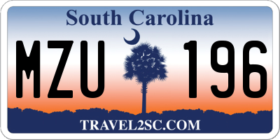 SC license plate MZU196