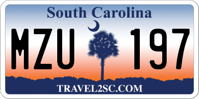 SC license plate MZU197
