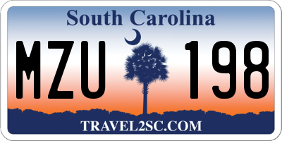 SC license plate MZU198