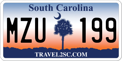 SC license plate MZU199