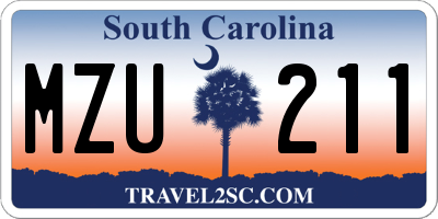 SC license plate MZU211