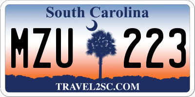 SC license plate MZU223