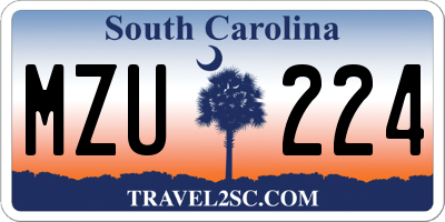 SC license plate MZU224
