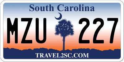 SC license plate MZU227