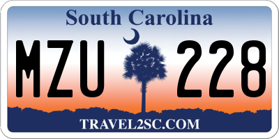 SC license plate MZU228