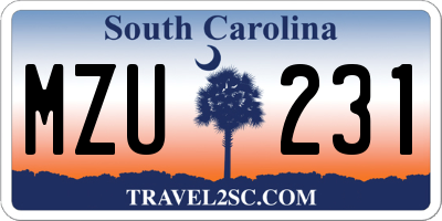 SC license plate MZU231