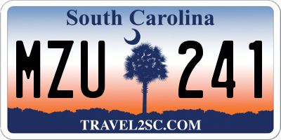 SC license plate MZU241