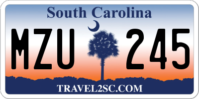 SC license plate MZU245