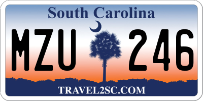 SC license plate MZU246