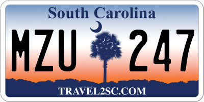 SC license plate MZU247