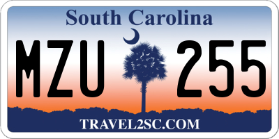 SC license plate MZU255