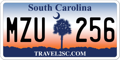 SC license plate MZU256