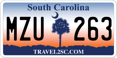 SC license plate MZU263