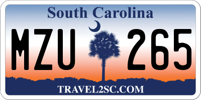 SC license plate MZU265
