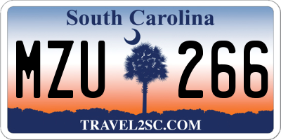 SC license plate MZU266