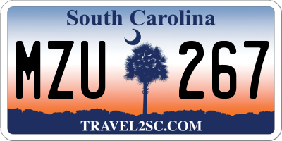 SC license plate MZU267