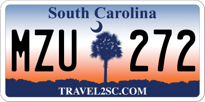 SC license plate MZU272