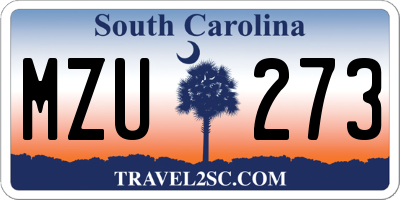 SC license plate MZU273