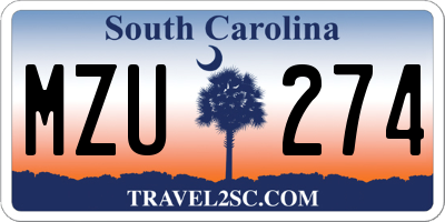 SC license plate MZU274