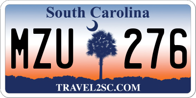 SC license plate MZU276