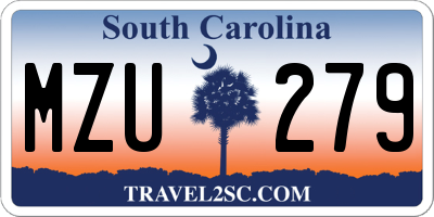 SC license plate MZU279