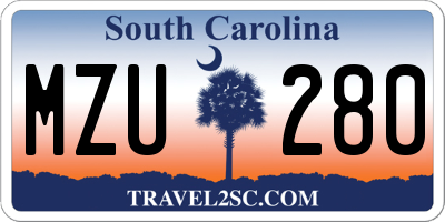 SC license plate MZU280