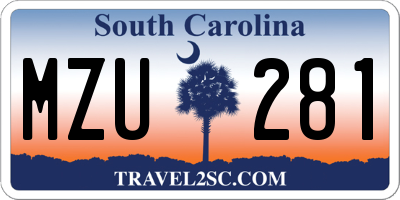 SC license plate MZU281