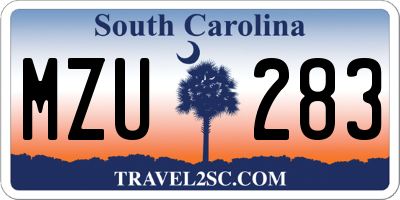 SC license plate MZU283