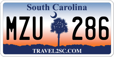 SC license plate MZU286