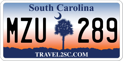 SC license plate MZU289