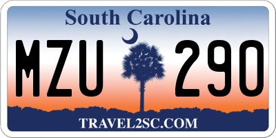 SC license plate MZU290