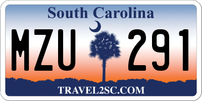SC license plate MZU291