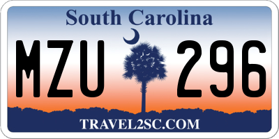 SC license plate MZU296