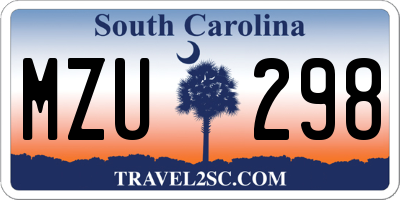 SC license plate MZU298