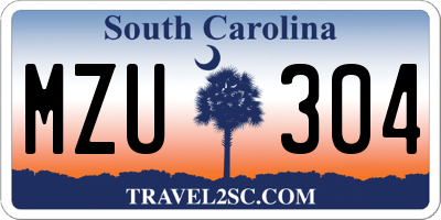 SC license plate MZU304