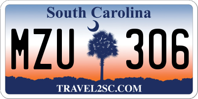 SC license plate MZU306