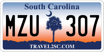SC license plate MZU307